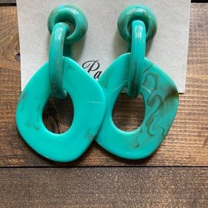 NEW! Boutique TURQUOISE & Brown Resin Earrings! 🌻